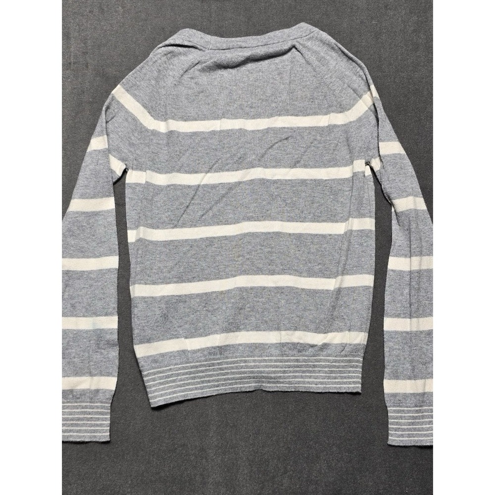 Levi's Cardigan Women Small Knit Long Sleeve White Gray Striped - S - Picture 4 of 6